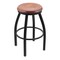 Holland Bar Stool Co 25" Swivel Counter Stool, Black Wrinkle, Med Maple Seat X802 - alternate 1